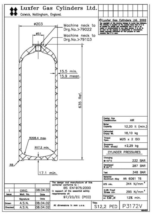 Luxfer Cylinders Divetek