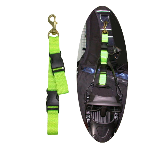 Scuba Hands Free Mask and Fin Holder D Ring with Brass Clip 