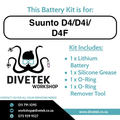 Suunto D4/D4i/D4F Battery Replacement Kit 🇿🇦 Divetek Scuba